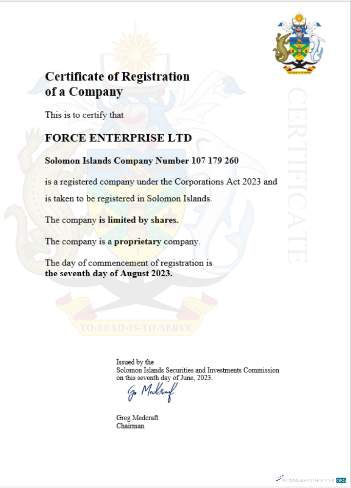 Solomon Islands business registration certificate Word and PDF template